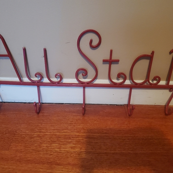 COPY - Allstar Red Iron Coat Rack | Red Allstar Iron Coat Rack with 5 hooks - Picture 2 of 5